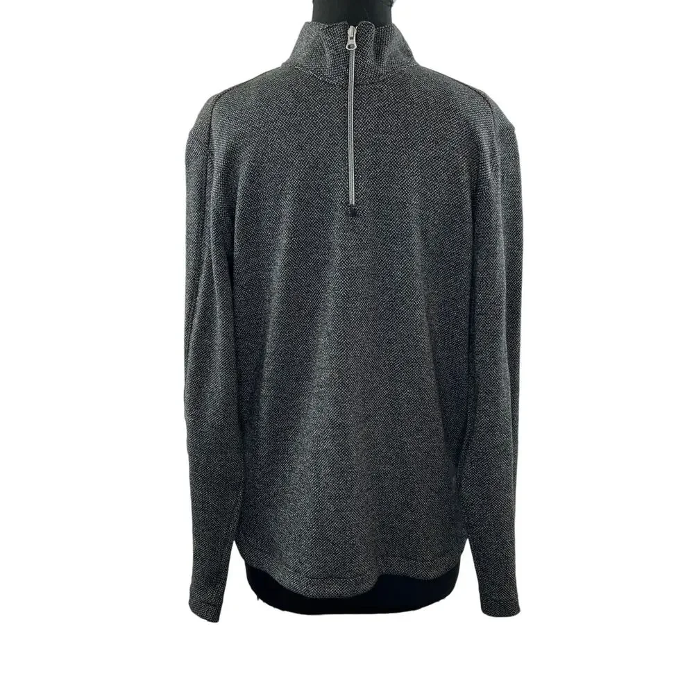 ROBERT GRAHAM Gray Cotton Classic Fit Quarter Zip Pullover Long Sleeve Top Sz M